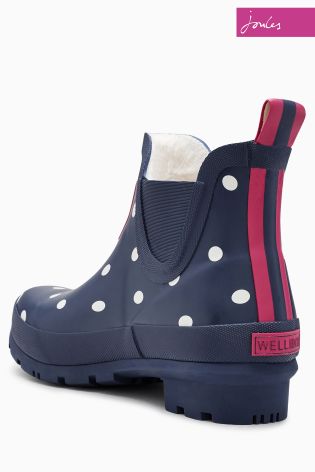 Joules Navy Spot Wellibob Welly